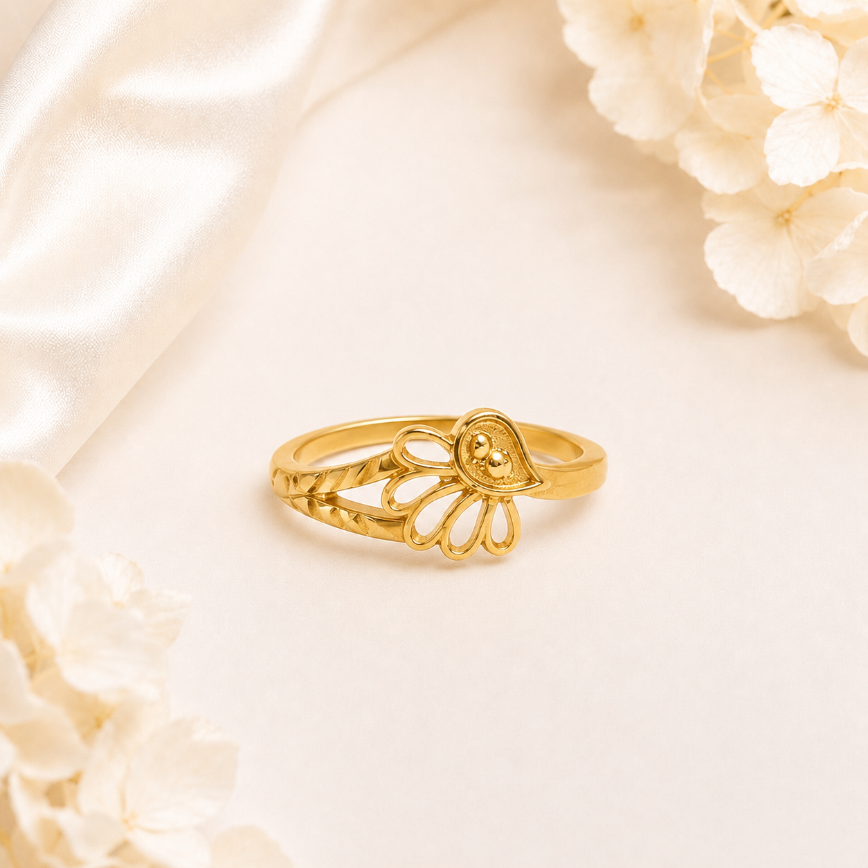 Sunflower Blossom Gold Ring - imitation jewellery by AUREVIA LUXE