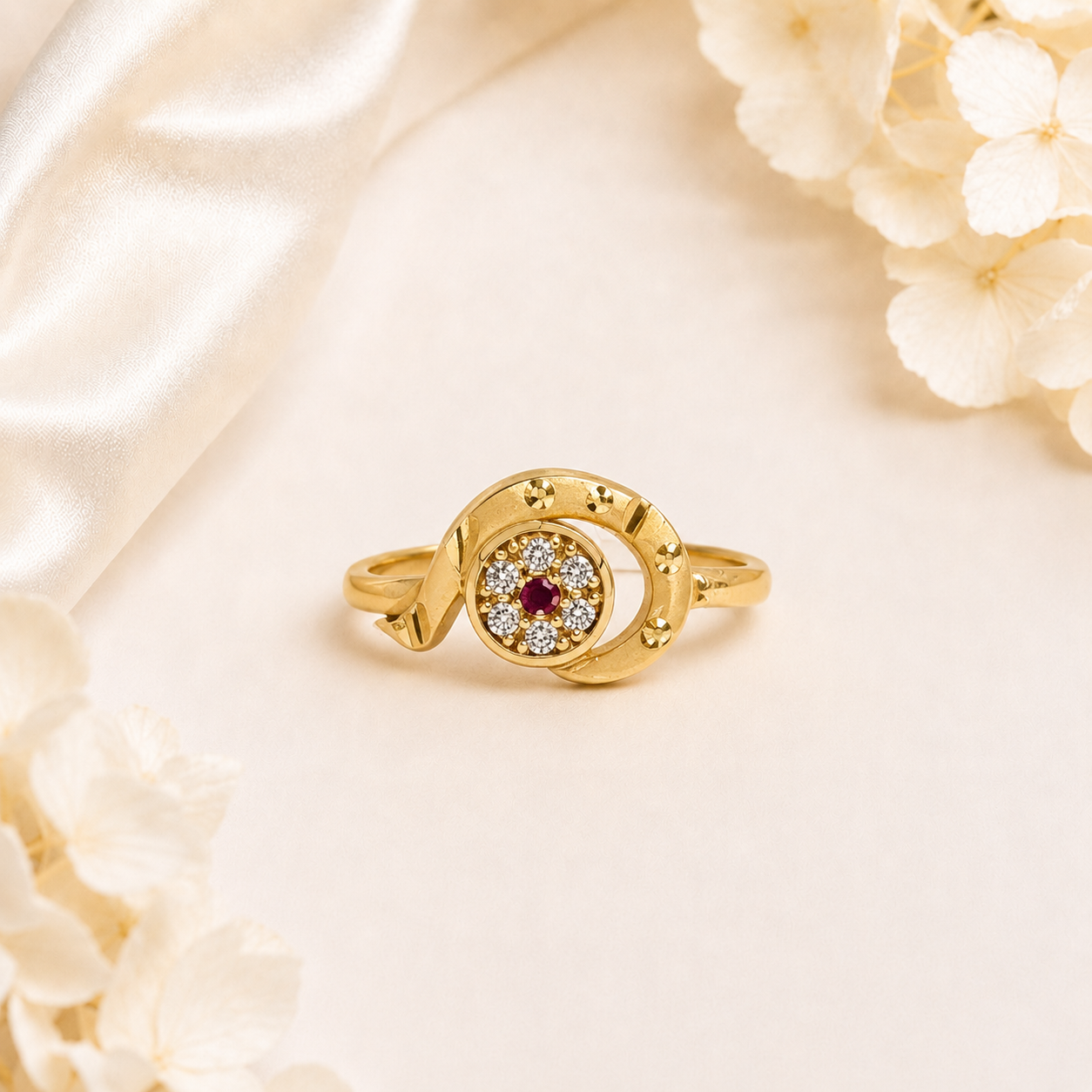Royal Mandala Gold Ring with Crystal Detailing - imitation jewellery by AUREVIA LUXE