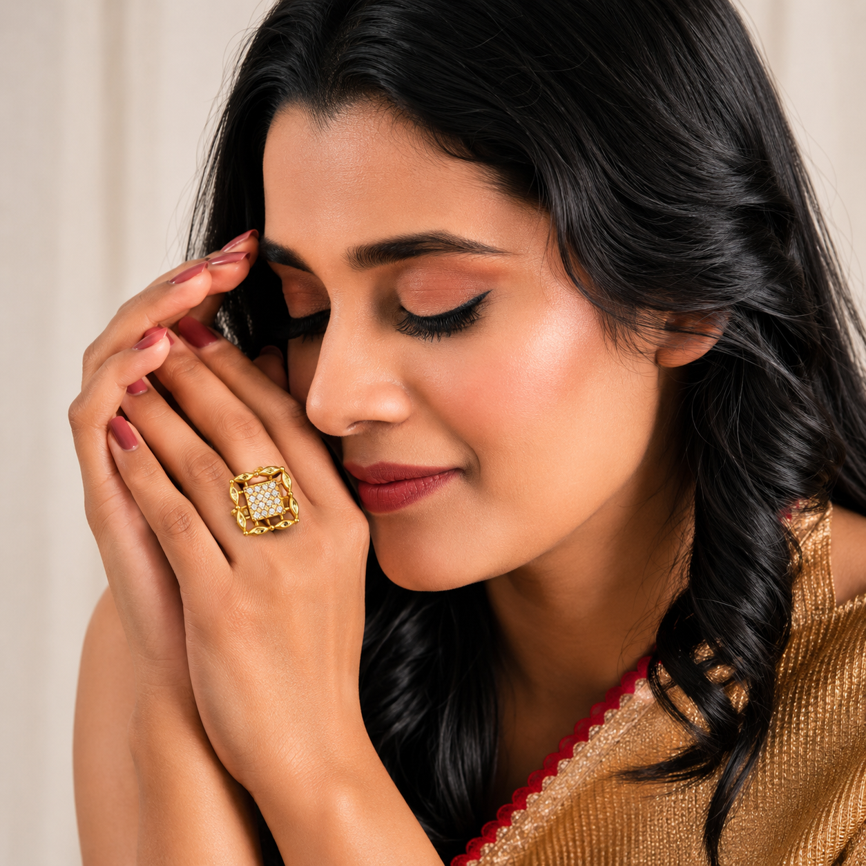 Square Heritage Gold Ring