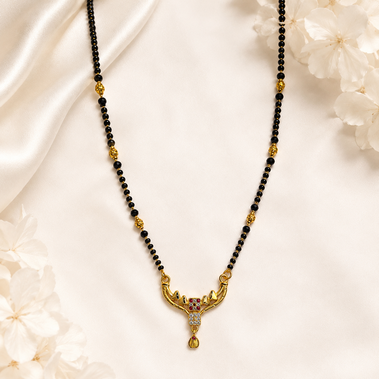 Modern Square Stone Mangalsutra