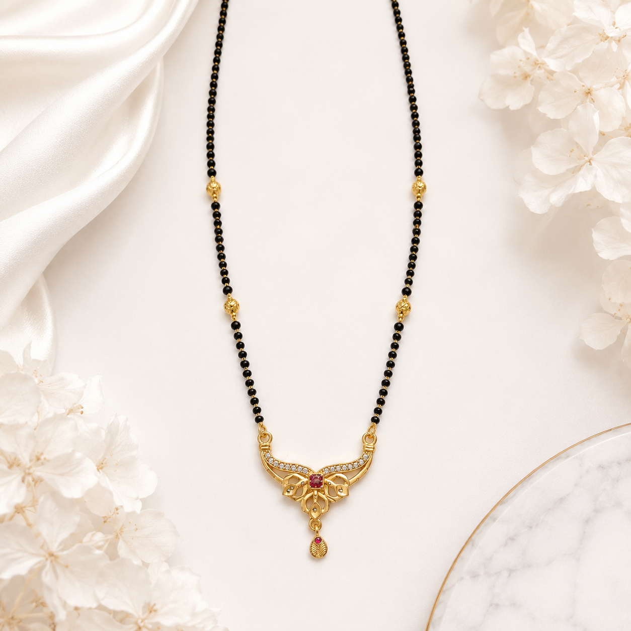 Luxury Crystal Bow Mangalsutra