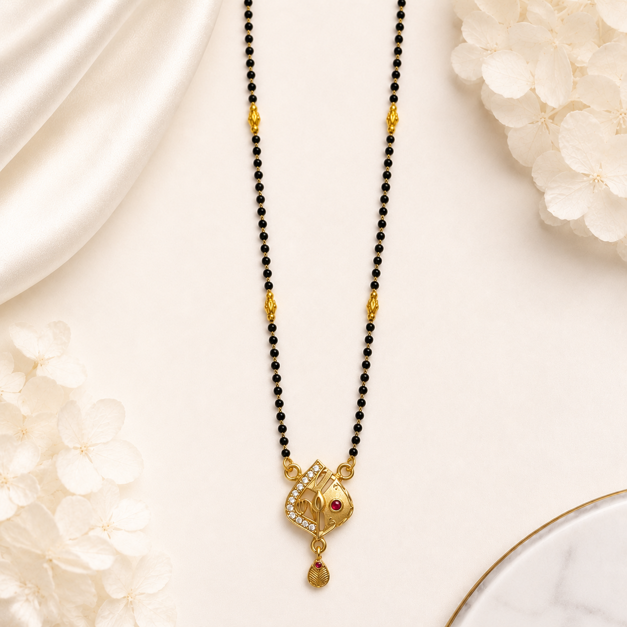 Elegant Geometric Gold Plated Mangalsutra