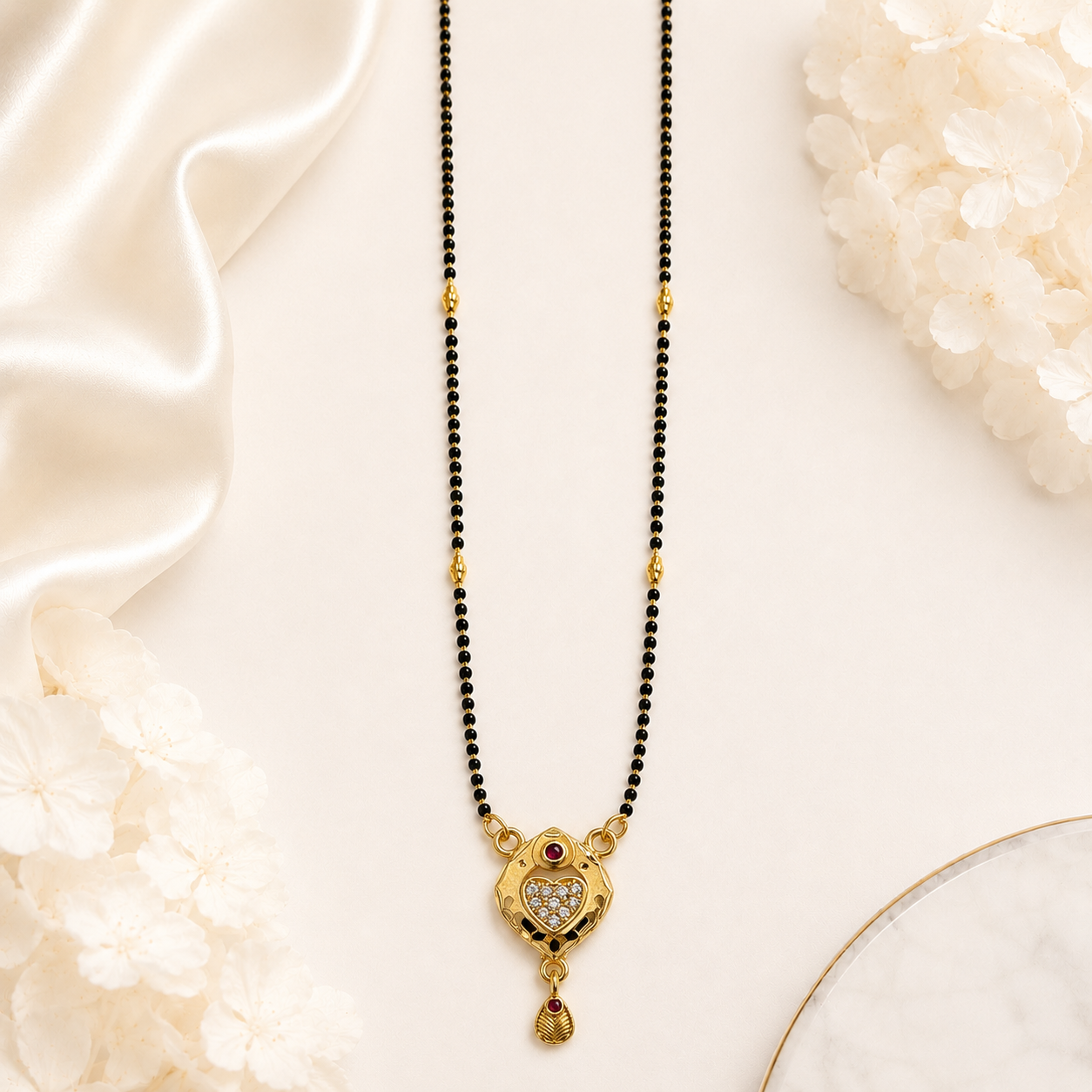 Elegant Ruby Stone Mangalsutra