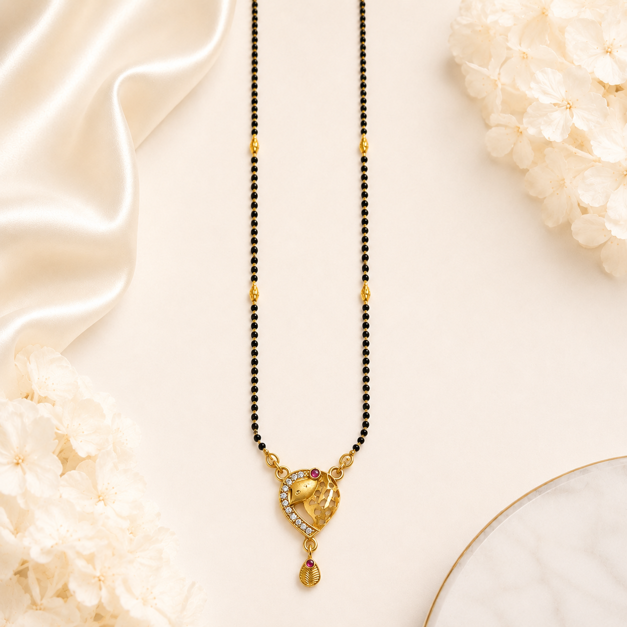 Heart Design Gold Mangalsutra