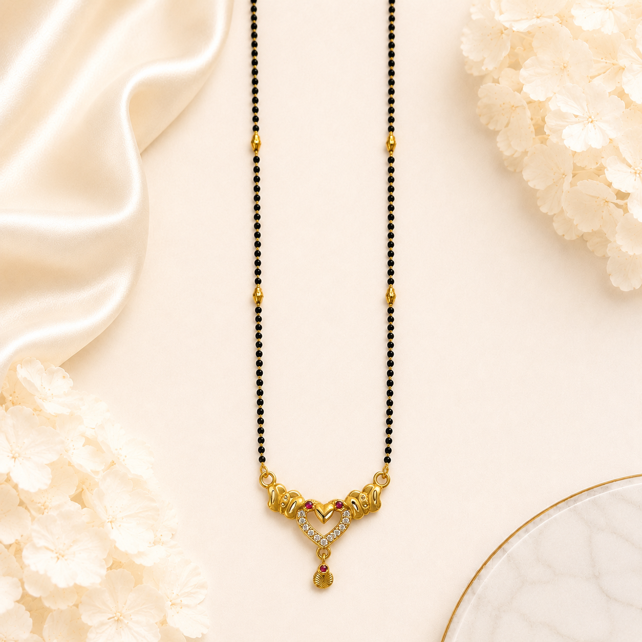 Minimal Pearl Bar Mangalsutra Set