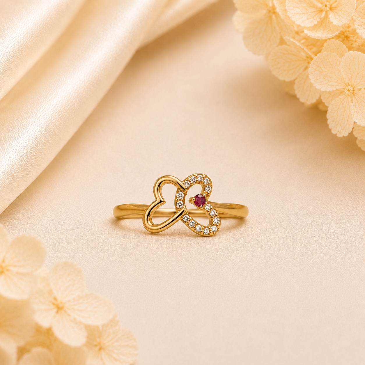 Butterfly Bloom Adjustable Gold Ring