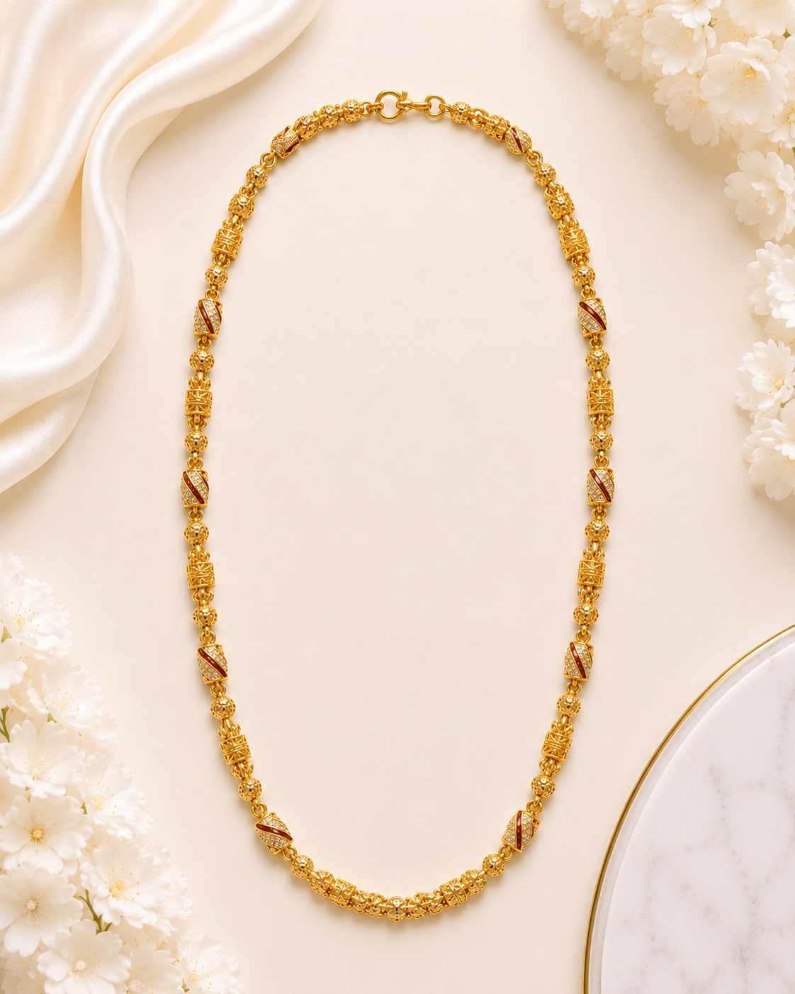 Premium Traditional Gold Plated Long Haram Necklace Set