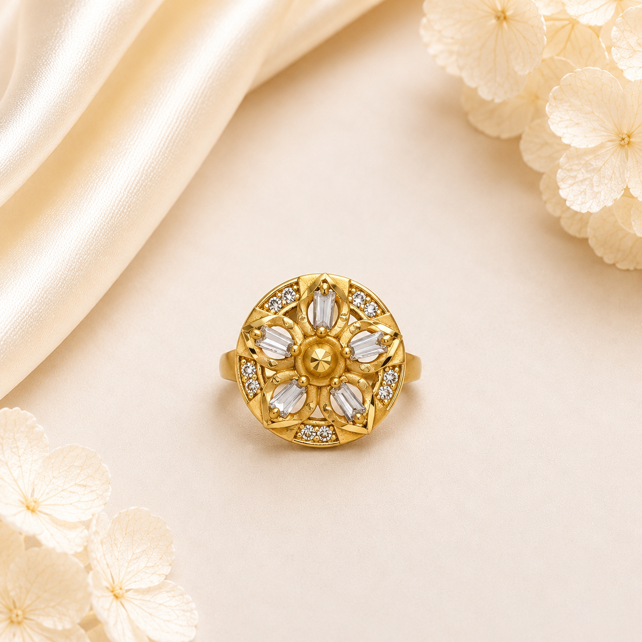 Floral Radiance Adjustable Ring