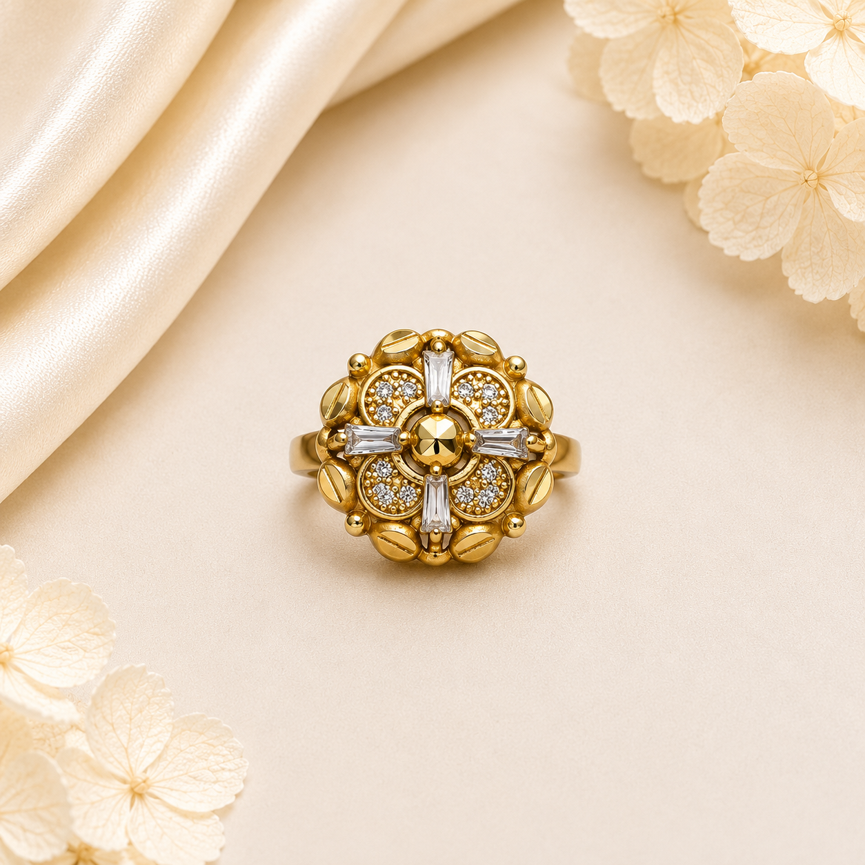 Divine Om Gold Ring