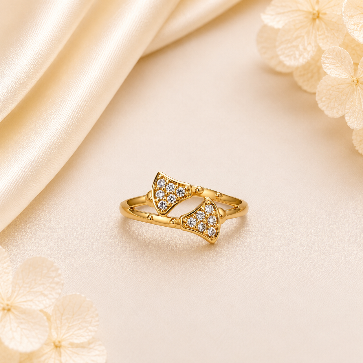 Elegant Butterfly Diamond Gold Ring