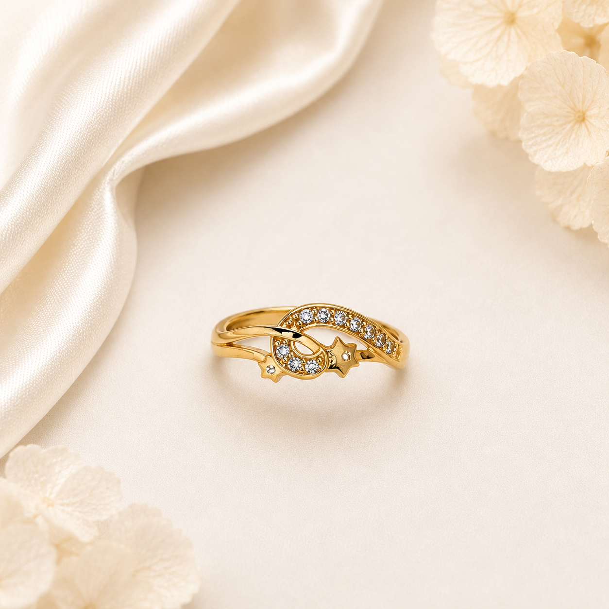 Celestial Moonstone Gold Ring