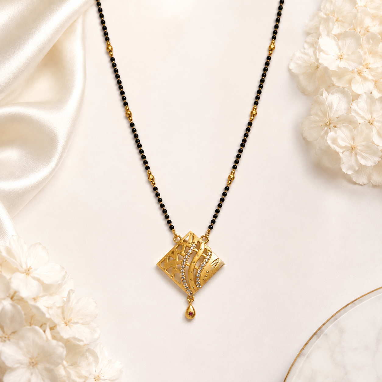 Diamond Cut Geometric Mangalsutra Set