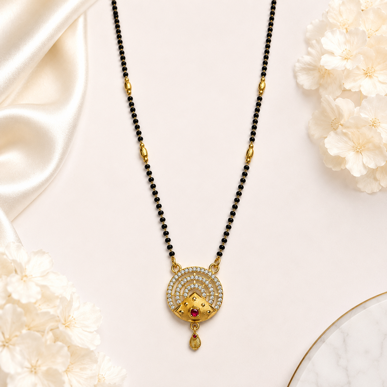 Minimal Round Mangalsutra Set