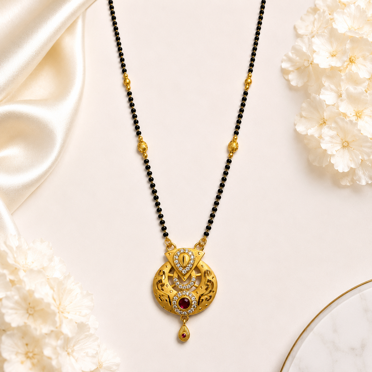 Temple Style Gold Mangalsutra Set