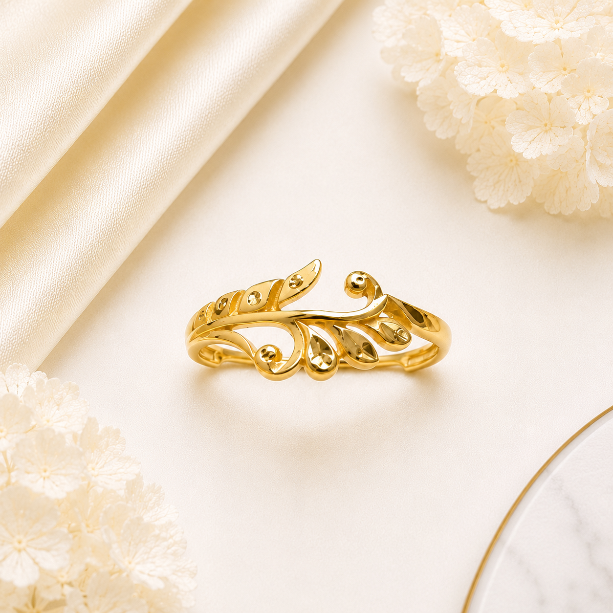 Bloom Petal Floral Gold Ring for Women - imitation jewellery by AUREVIA LUXE