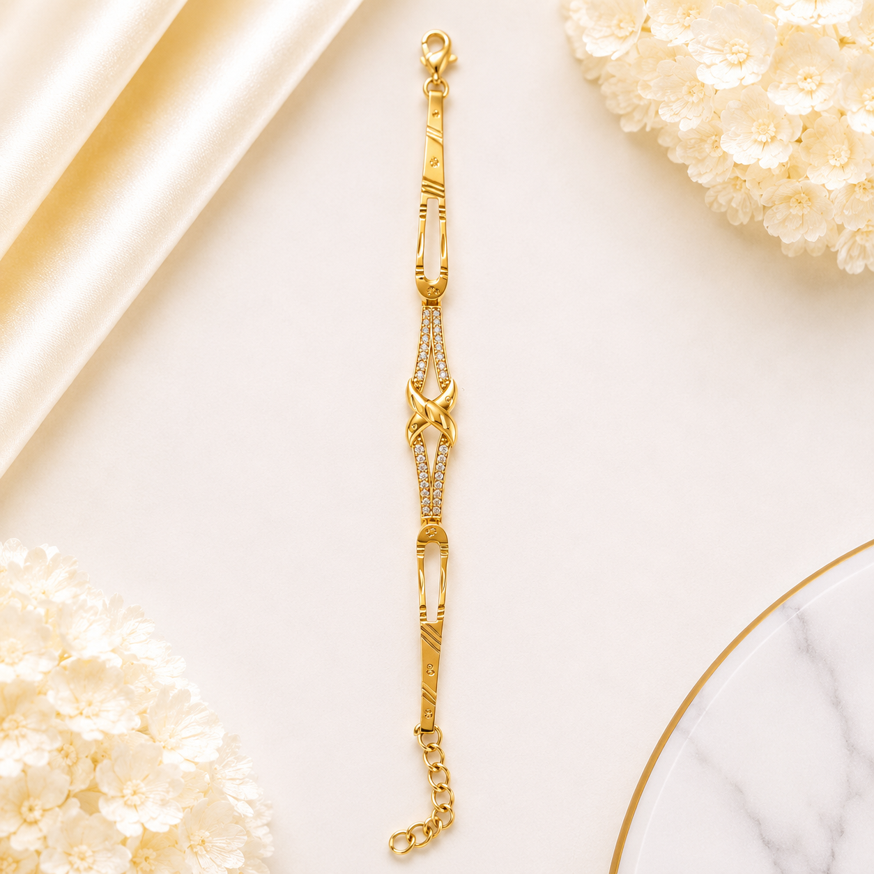 Sleek Leaf Gold Bracelet