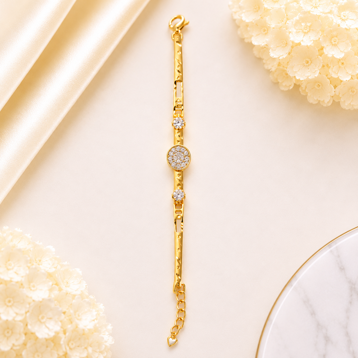 Premium Diamond Look Gold Plated Designer Bracelet for Women
